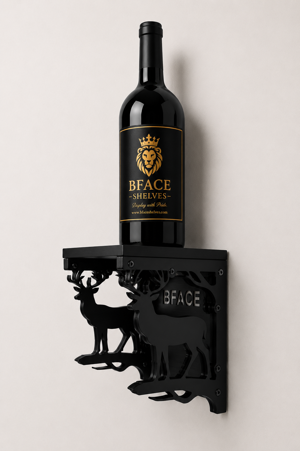 Majestic Deer Wine Display Shelf by BFACE SHELVES